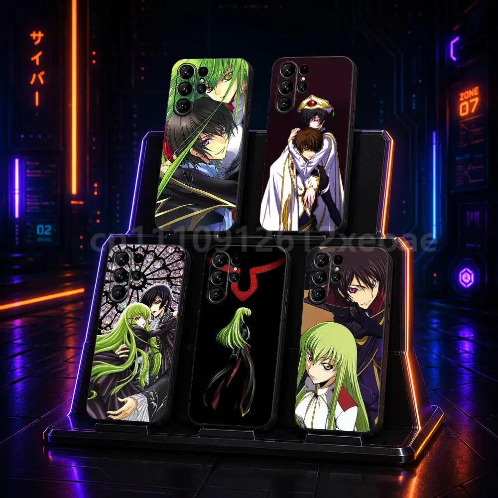 Anime Code G-Geass Black Silicone TPU Case For Samsung Galaxy S25 S23 S21 S20 S22 S24 S26 S30 Plus Ultra