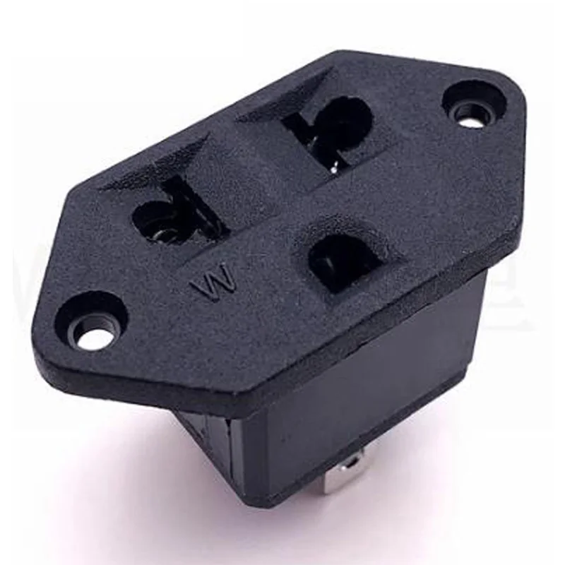 Zwarte Amerikaanse paneelmontage stopcontact voedingsconnector VS Japan Canada Mexico ingebedde industriële stopcontact paneelaansluiting AC-stopcontact