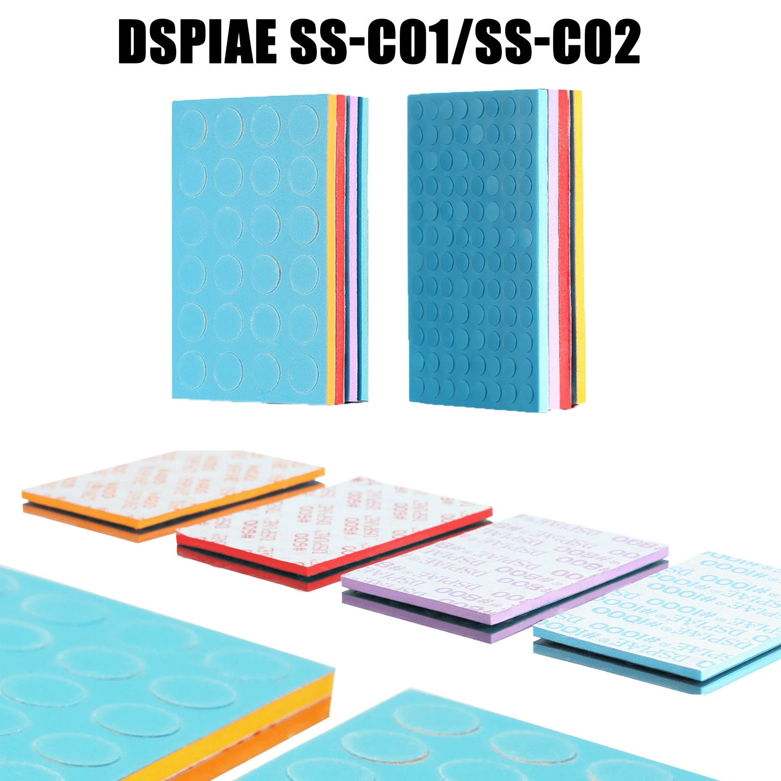 

DSPIAE SS-C01 SS-C02 Sponge sandpaper Double Side Abrasive model Tools Sanding Sponge Block Polishing sponge for hobby