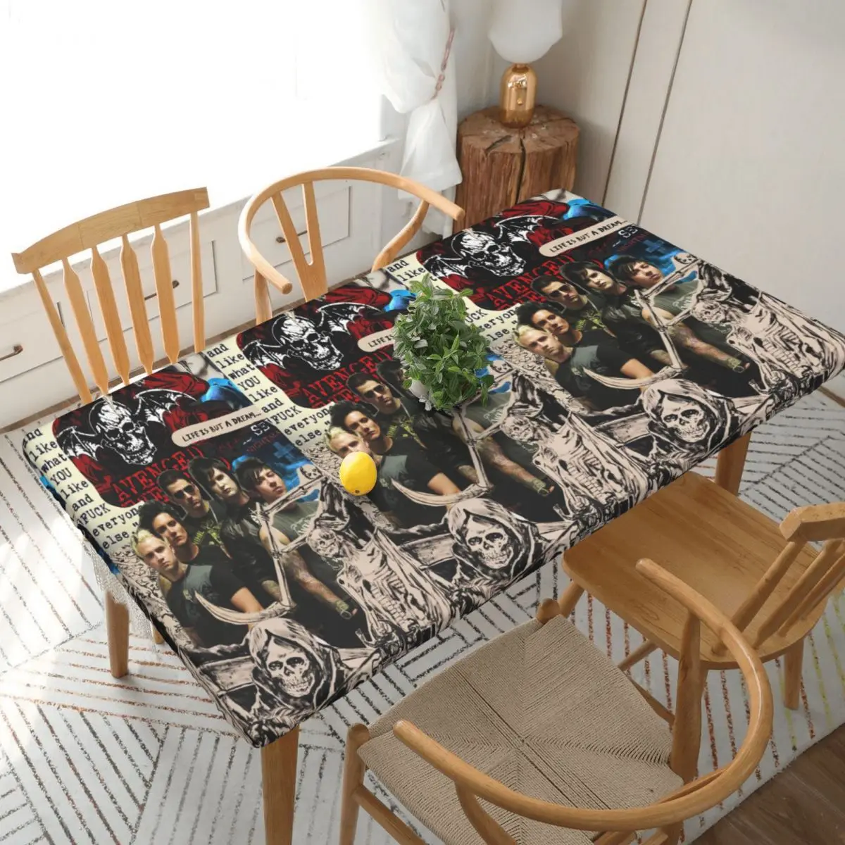 Avenged Sevenfold Customized Rectangular Tablecloth Waterproof Table Cover for Festival Party Decorations Table Cloth