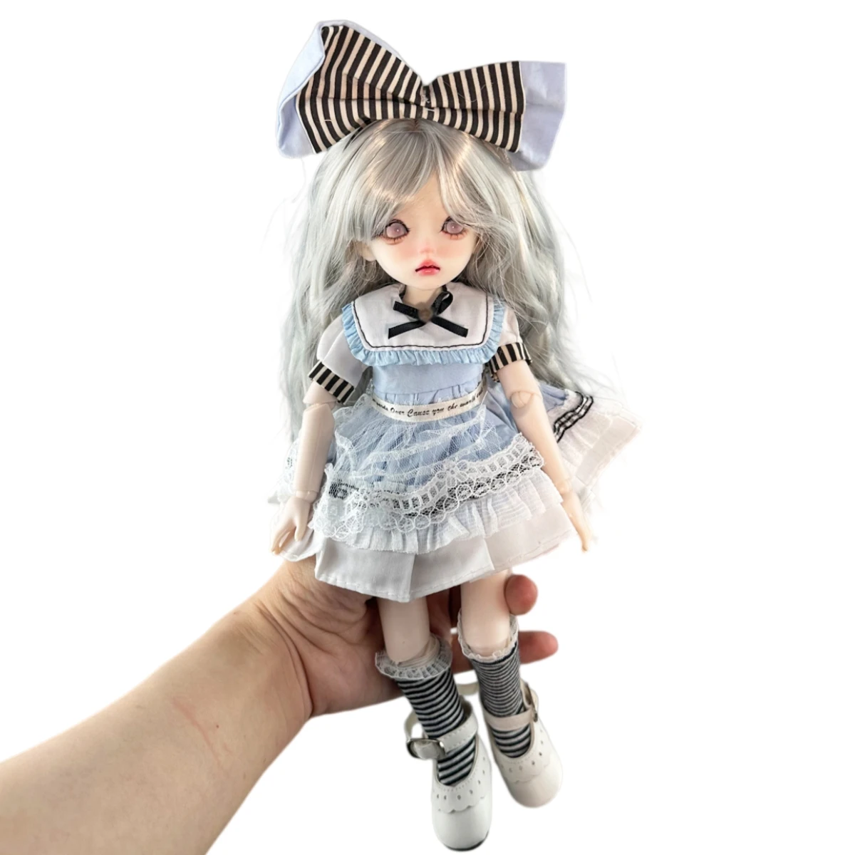 

YUTOTUE 12 inch Girl Doll 1/6 BJD Toy Silver Curly Hair Dress Outfits Makeup Lifelike