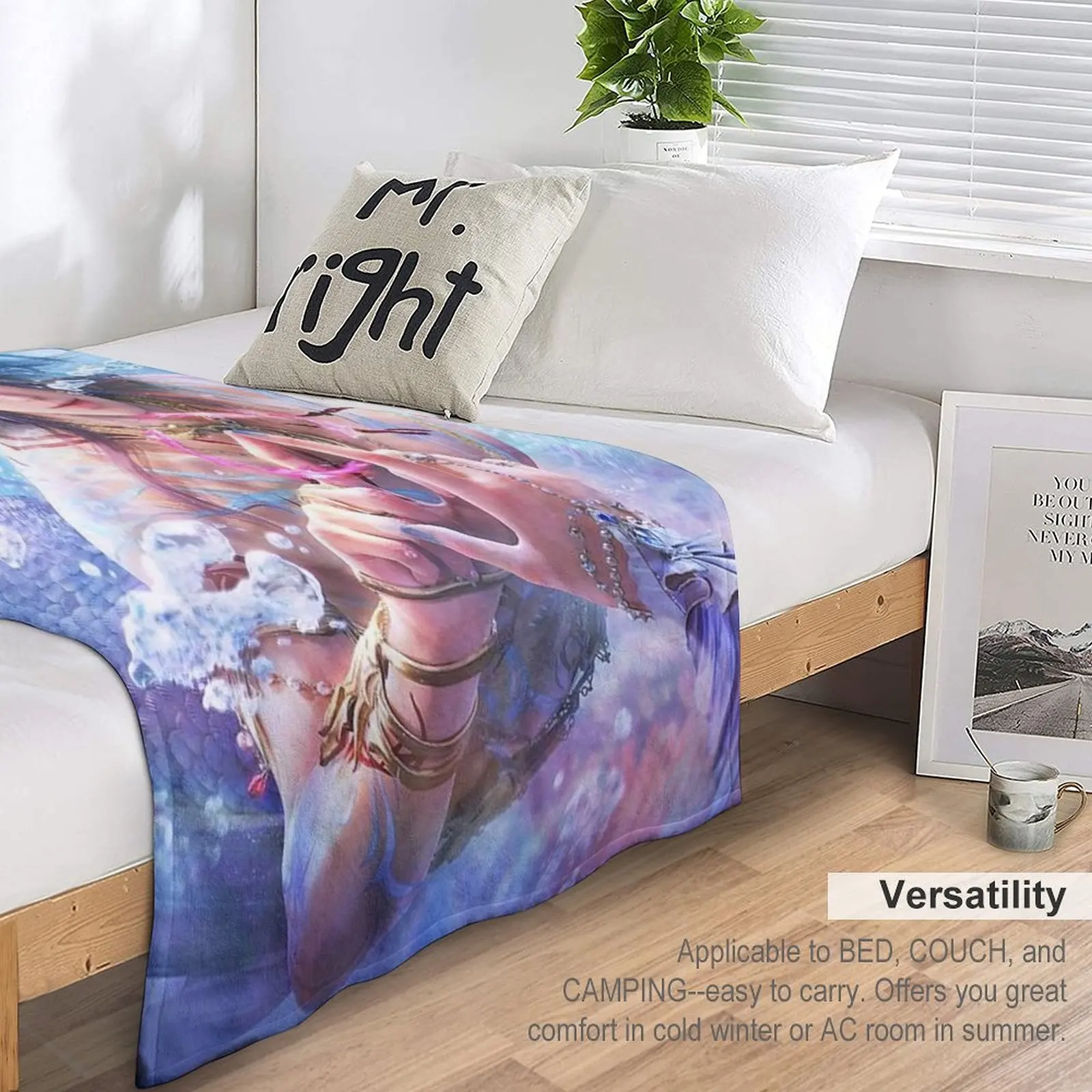 بطانية فانيلا مريحة لشخصية اللعبة الساحرة لسرير الأريكة والأريكة، بطانية خفيفة الوزن للحب والمساحة العميقة لغرفة المعيشة والقيلولة والنوم #3