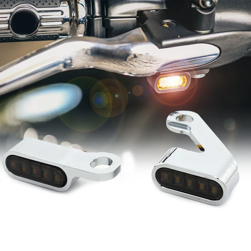 Motorcycle Mini 2PCS LED Turn Signal Light Modified Accessories Indicators Light DC 12V Fits For Harley Sportster XL 2004-2021 image 6
