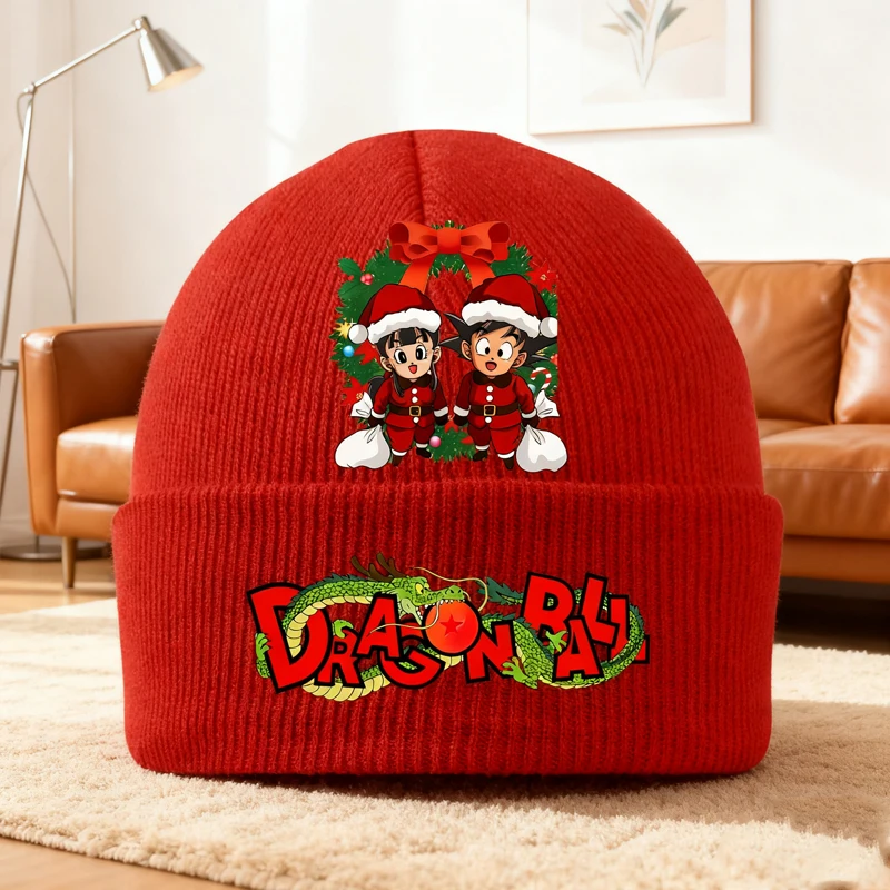 

Dragon Ball Christmas Knitted Hat Cartoon Anime Pattern Hat Winter Windproof Cold Proof Warm Hat Children's Christmas Gift