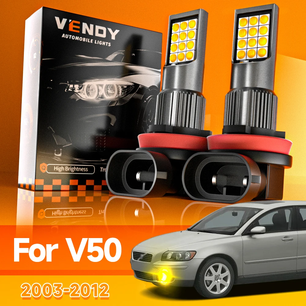

2 шт. для Volvo V50 2003-2012 светодиодные противотуманные фары 2004 2005 2006 2007 2008 2009 2010 2011 аксессуары Canbus