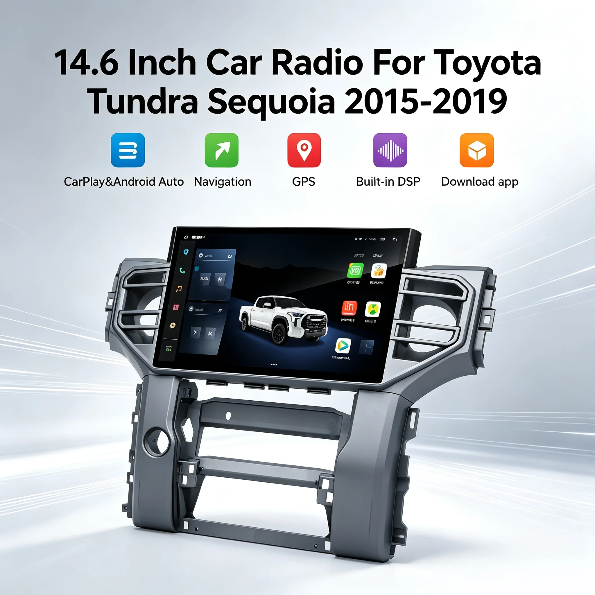 Car Radio Andriod 13 CarPLay For Toyota Tundra Sequoia 2014 2015 2016 2017 2018 2019 Car GPS 14.6 Inch Multimedia radio screen