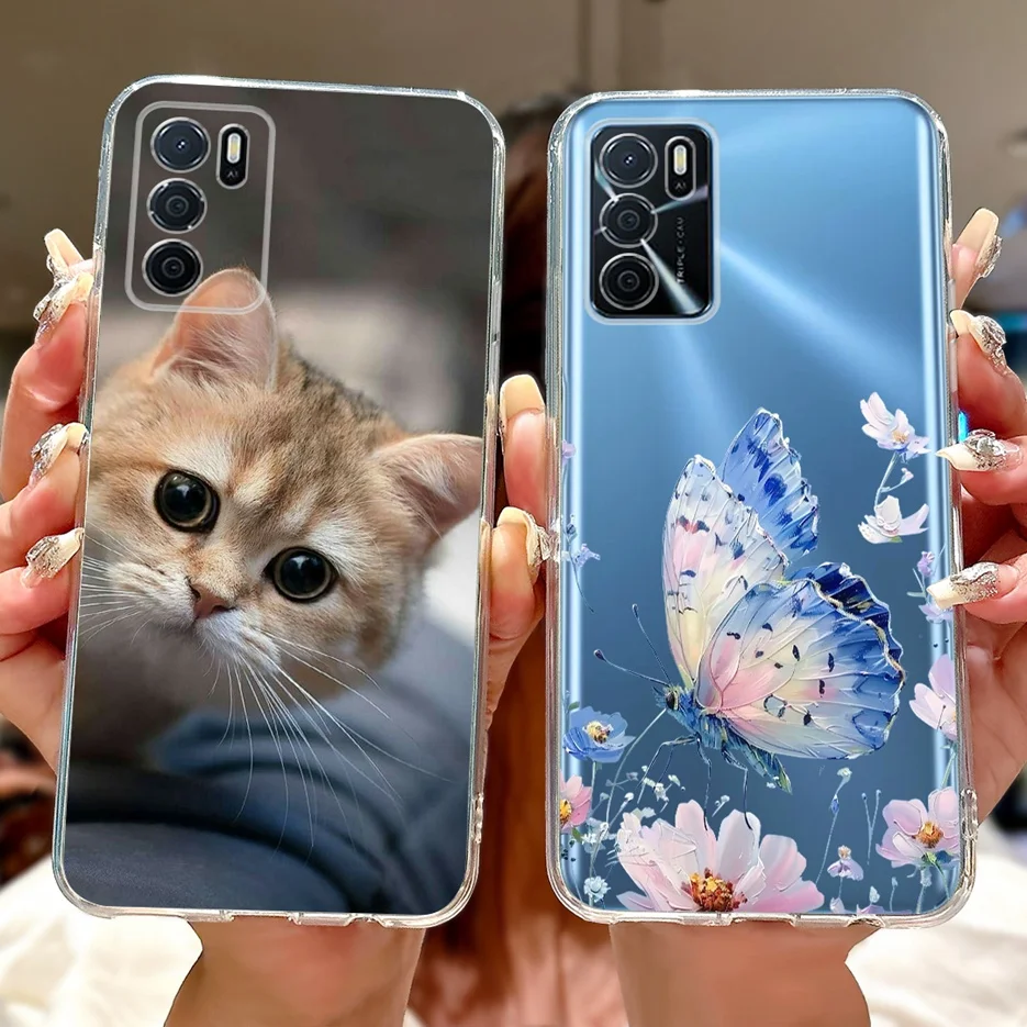 Para Oppo A16 funda Oppo A16s CPH2271 funda pintada de flores de lujo funda de teléfono delgada suave para Oppo A16k A 16 e OppoA16 s Fundas bolsas