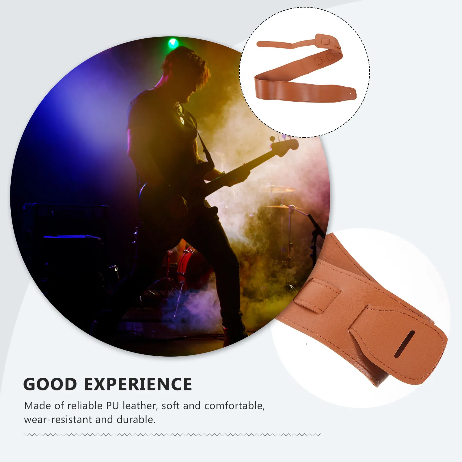 

Pu Strap Electric Bass Adjustable Shoulder Belt Decorative Sling Replacement For Ukulele Instrument Slings Durable