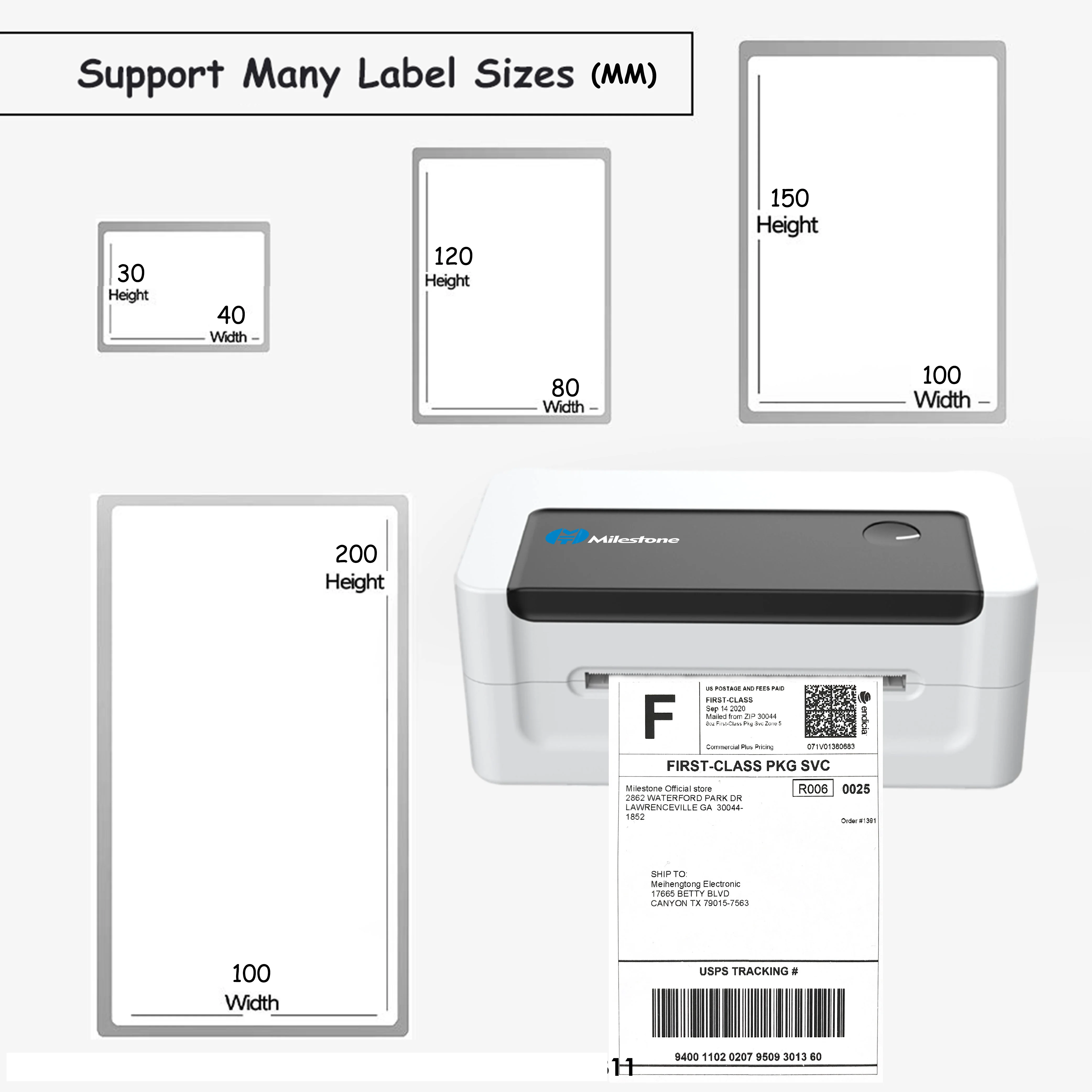 for MHT-1081 Factory Price Portable Desktop Shipping Waybill Printer Machine 4x6 Sticker Roll