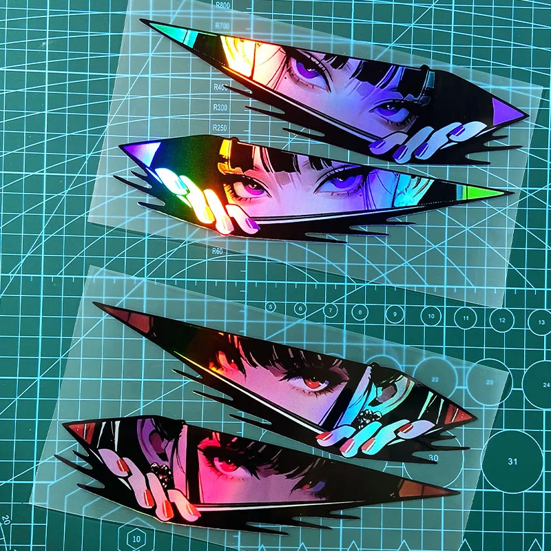 

1 пара Peeking Eyes для девочек, наклейка на мотоцикл, водостойкая для мотоцикла, передний обтекатель, боковая панель, окно автомобиля, задний бампер, виниловая наклейка