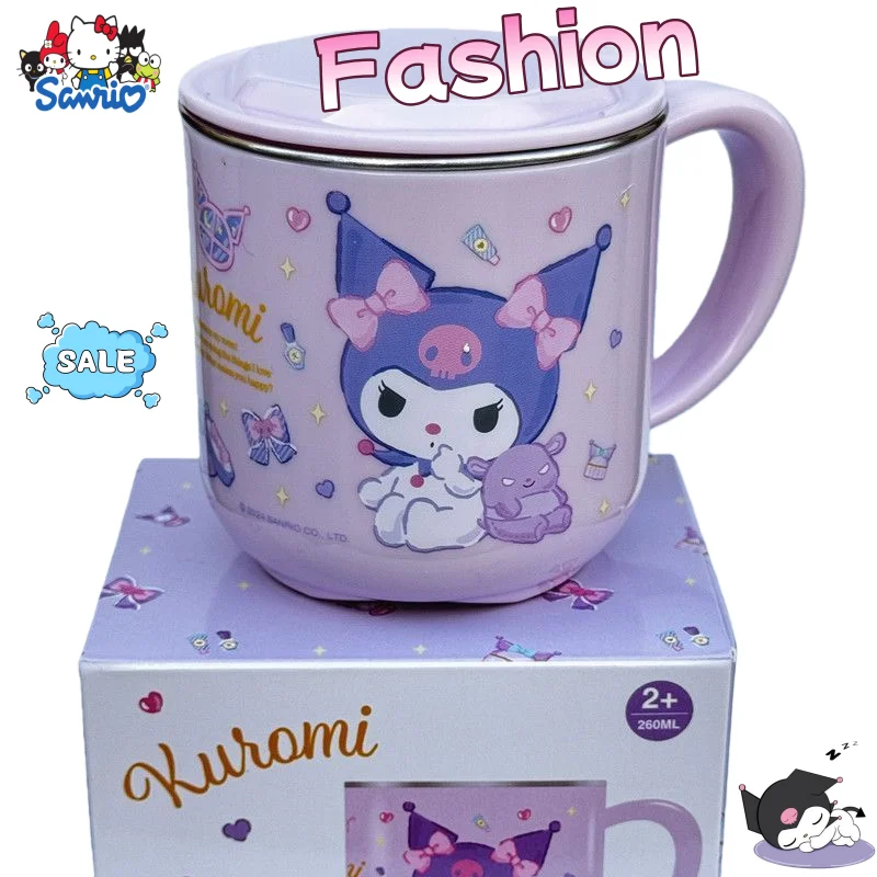 Taza Sanrio Kuromi My Melody, bonita taza de café de cerámica de gran capacidad con dibujos animados creativos Kawaii, regalo de cumpleaños para amigos