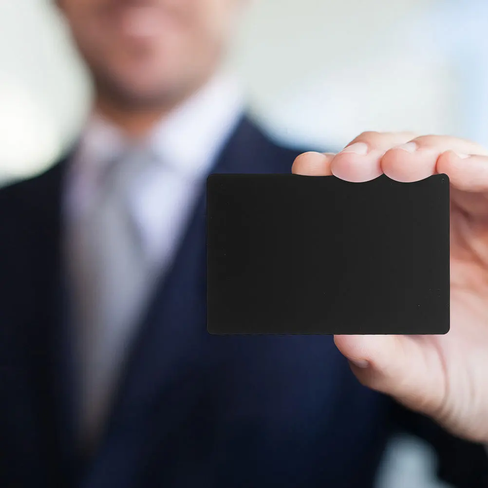 Tarjetas de visita en blanco de aluminio, tarjetas de nombre de Metal liso para grabado, marcado duradero, tarjetas de visita en blanco de aluminio, 100 Uds.