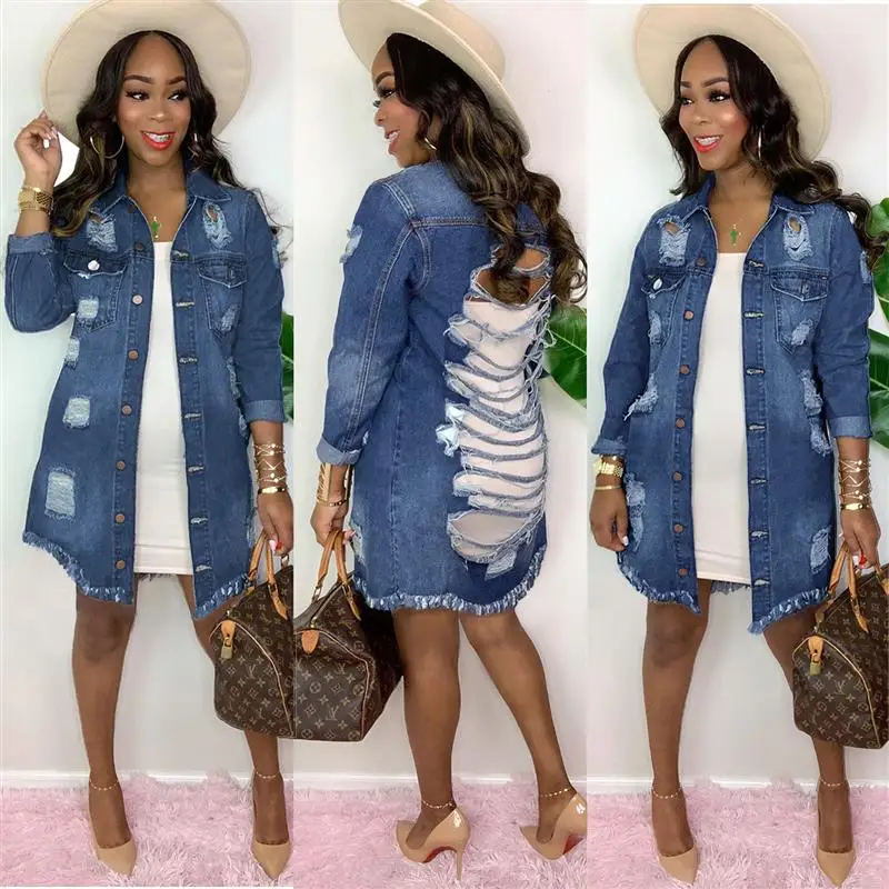 

Женские джинсовые джинсы средней длины с отрывными дырками, длинные све, приталенный крой Jaet, однотонный воротник, осень-зима Faion eBaywi