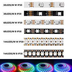 WS2812B DC5V Individually Addressable Led Strip 30/60/74/96/144leds/m WS2812 5050 RGBIC Smart Pixels Led Light IP30/65/67 DC5V 1