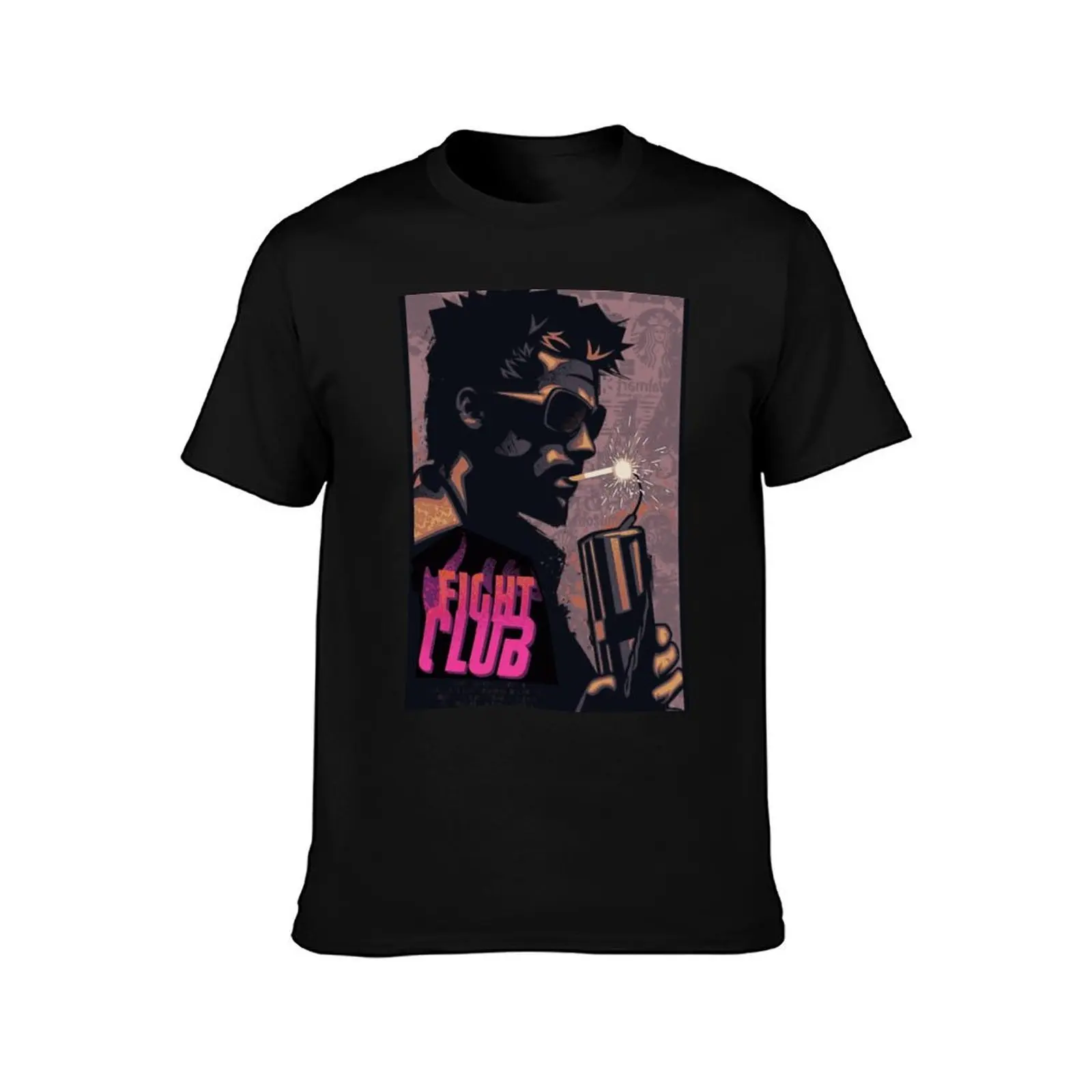 Fight Club Tyler Durden Smoking a Dynamite T-Shirt Classic Print Short Sleeve Shirt T-Shirt