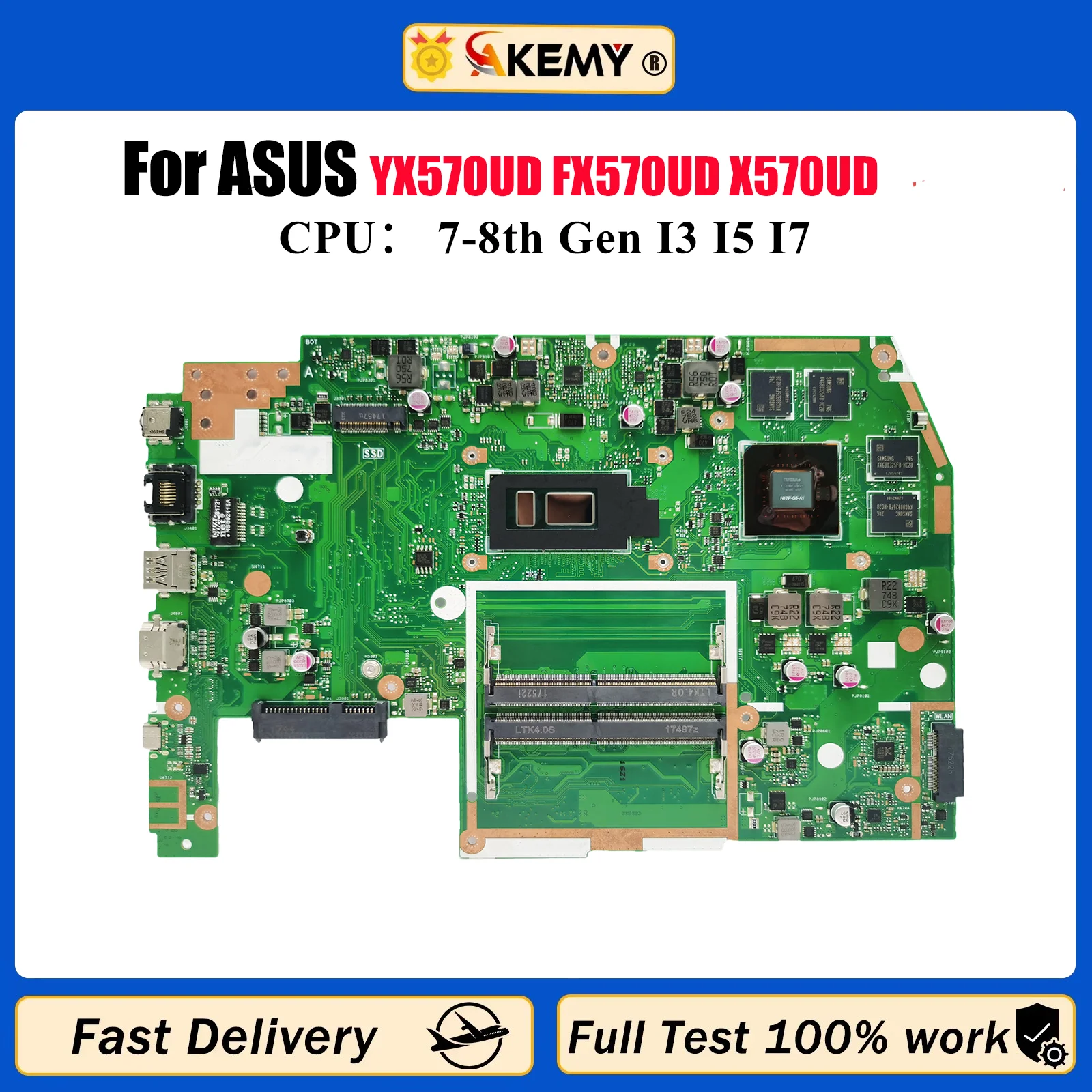 

X570UD Laptop Motherboard For ASUS VivoBook X570U YX570UD FX570UD X570UD Notebook Mainboard With I3 I5 I7 CPU 100% tests OK stk