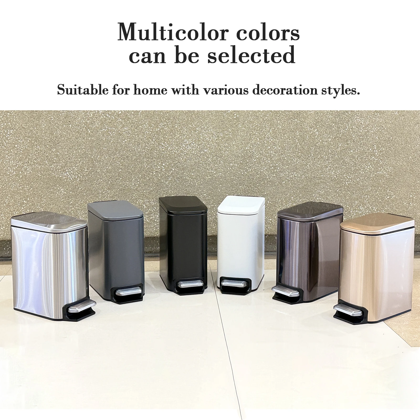 

Классическая мусорная корзина с педалью из нержавеющей стали 6 л, двойная металлическая узкая мусорная корзина, подходит для ванной, спальни, офиса, отеля