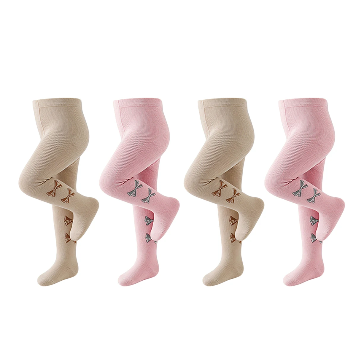 4 Stück elastische Baby-Strumpfhosen mit Fuß, in verschiedenen Farben erhältlich, hautfreundliche Mädchen-Strumpfhosen, einfarbige Babystrümpfe. – Detail 4