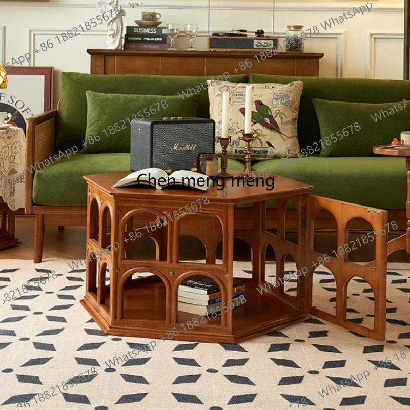 

Centerpiece Side Table Aesthetic Brown European Wood Nordic Coffee Tables Luxury Design Unique Mesa De Centro Sala Furniture