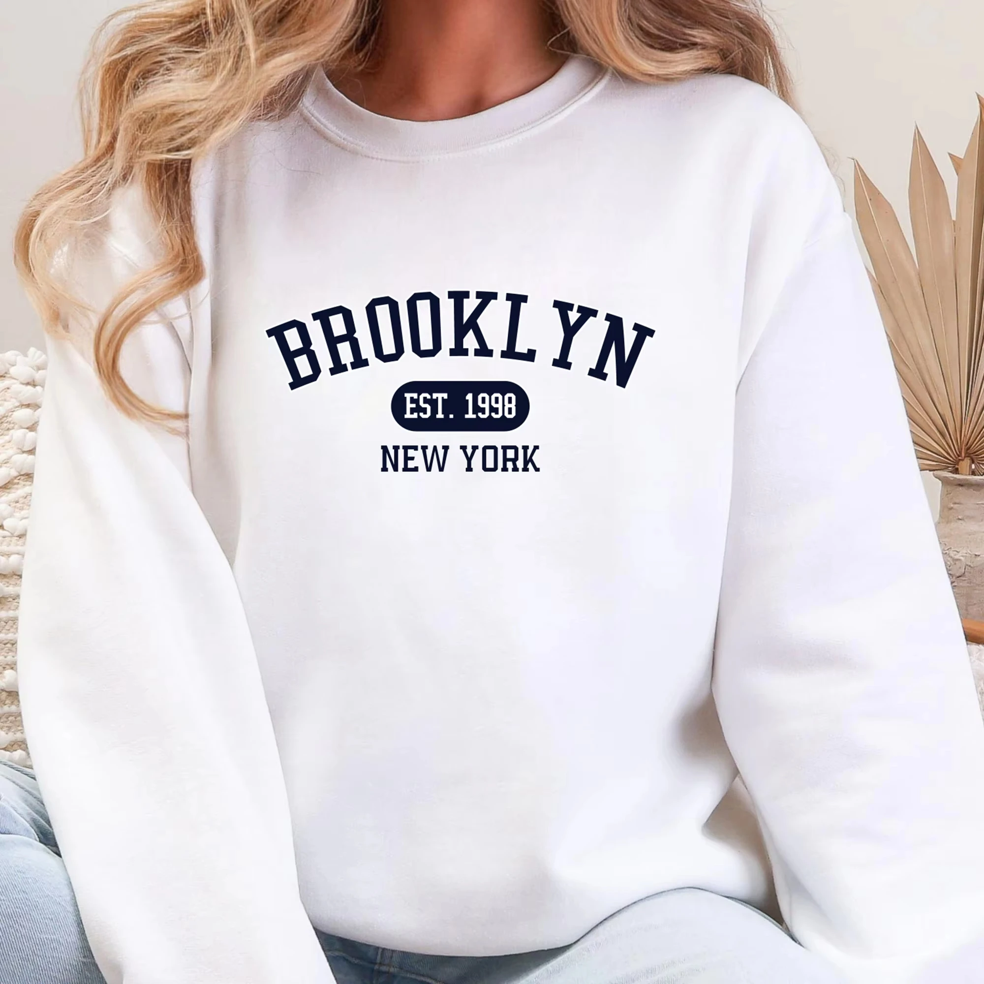 

Brooklyn Est 1998 New York Design Women Sweatshirt Autumn Hip Hop Pullovers Comfortable Sweatshirts Crewneck Fleece Sportswears