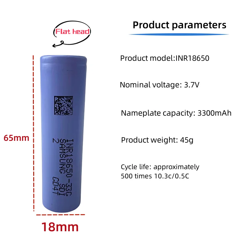 1-20 قطعة 33G الطاقة الأصلية 18650 بطارية ليثيوم 3300mAh 3.7 فولت 10A عالية الطاقة للأدوات الكهربائية