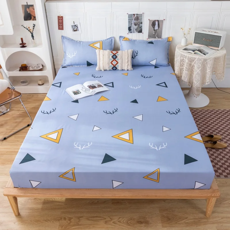 1pc Printed Fitted Sheet sabanas matrimoniales Single/Twin/Queen/King Size Skin-friendly Bed Cover Soft colcha de cama casal