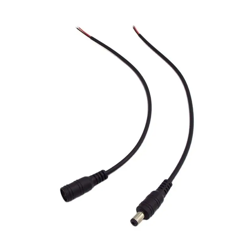 5 pces dc alimentação pigtail cabo de alimentação 12v 5.5x2.1mm macho fêmea conector para led driver dvr retrovisor moniter fonte de alimentação