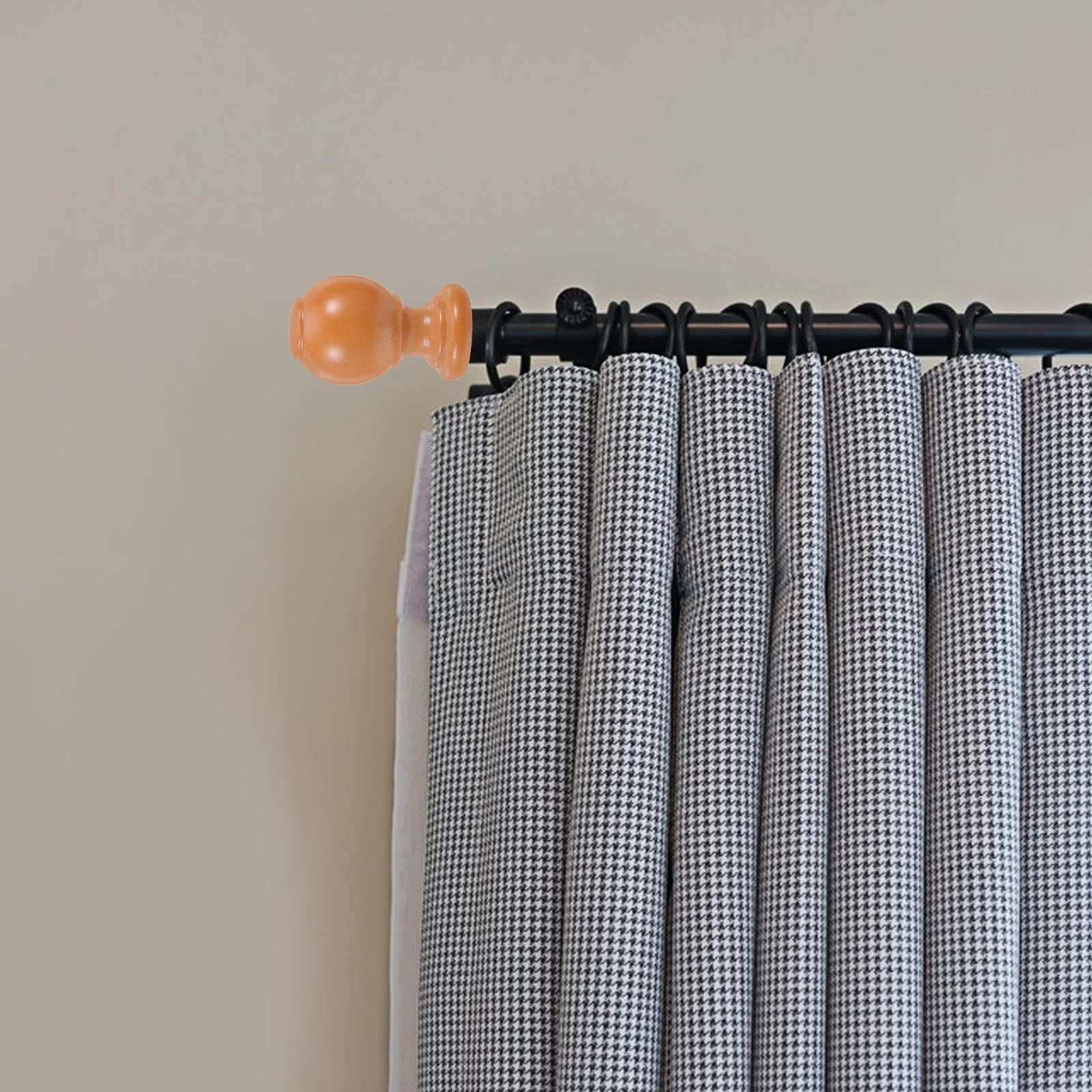 

2Pcs Roman Rod Decorative Finials for 29Mm Wood Curtain Rods - Natural Oak Finish End Caps with Timeless Elegance for Living