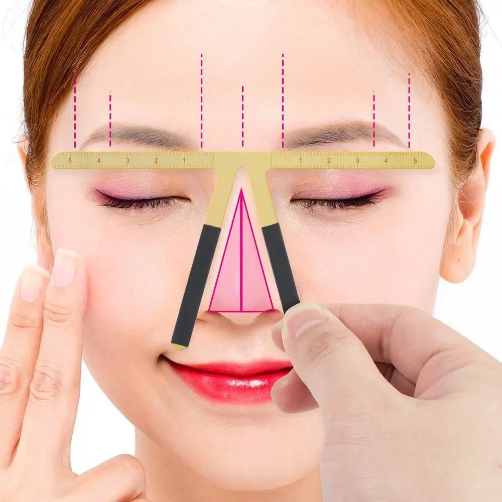 3D Eyebrow Tattoo Ruler Reusable Easy To Use Microblading Eyebrow Stencil Template Metal Balance Shaper Template Makeup Tools