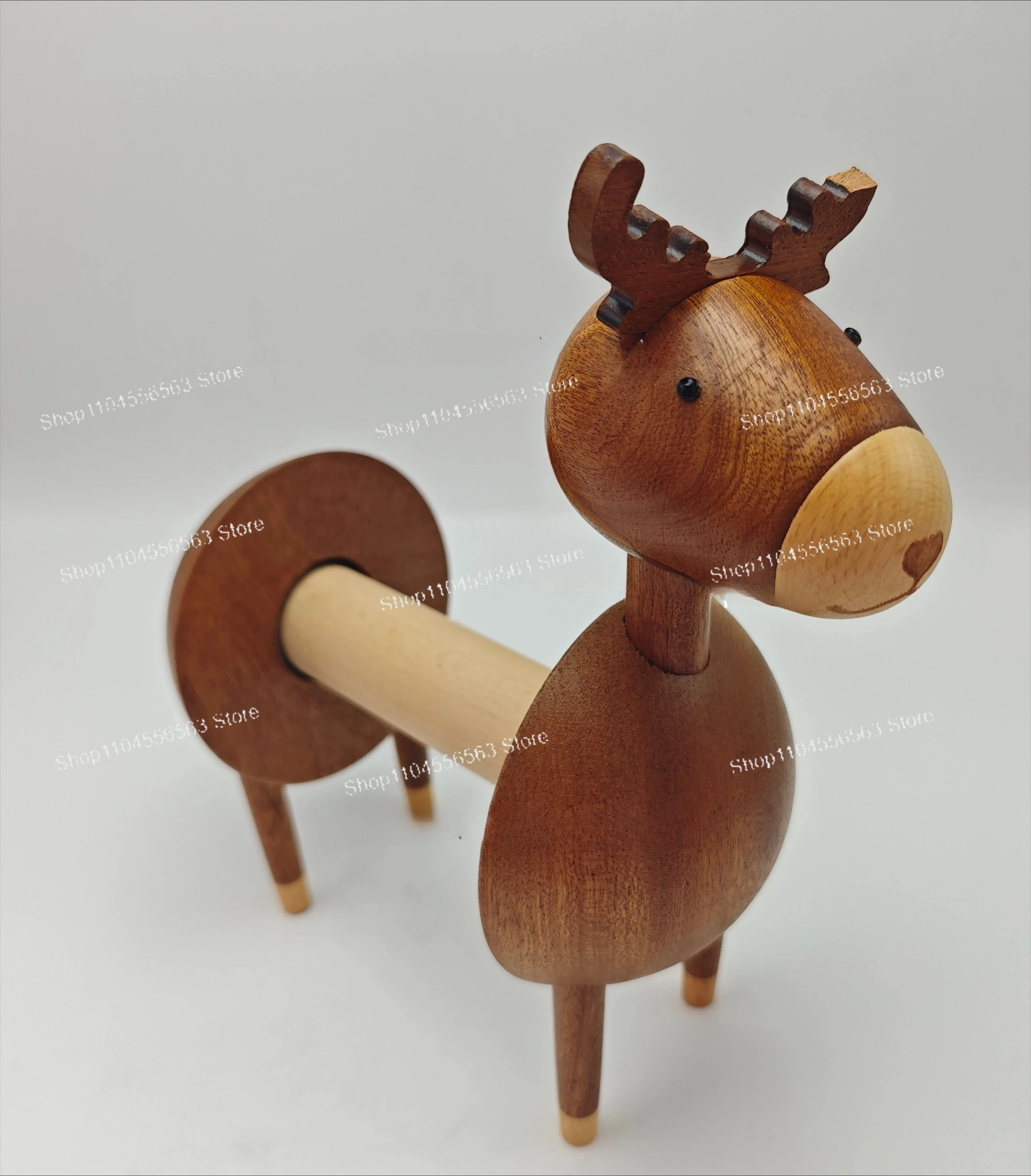 Oufeng Solid Wood Wood Fawn Tissue Holder Creative Household Items Roll Paper Holder
