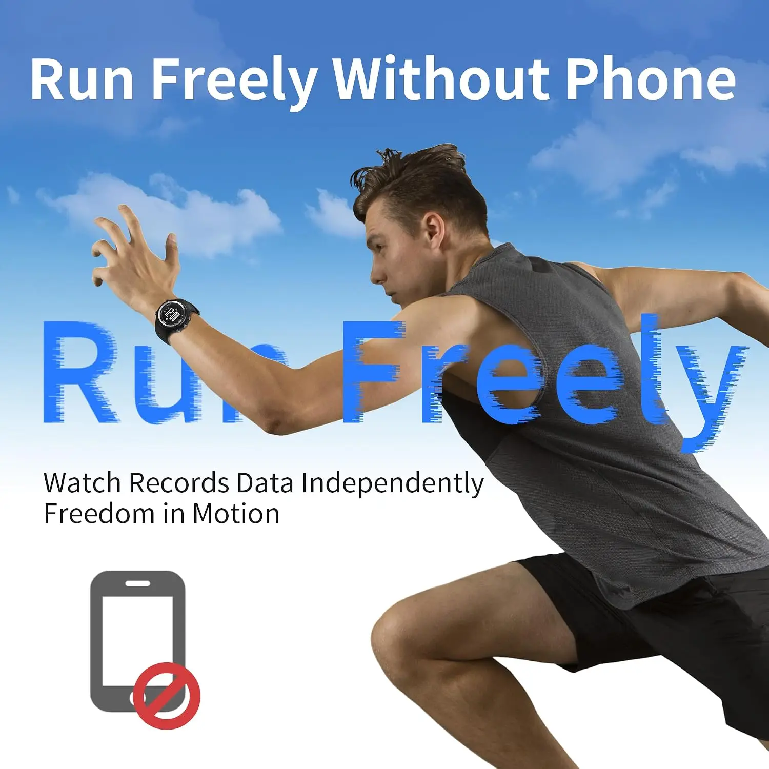 GPS Running Sport Watch Distance Speed Calories Monitor GPS Timing Men Sports Watch 50M Waterproof Digital Watch EZON T031 view 4