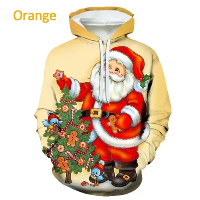 Heren Kerst Hoodies 3d Print Santa Claus Pullover Grafische Sweatshirts Unisex Casual Grappig Hoodie Heren Streetwear Top