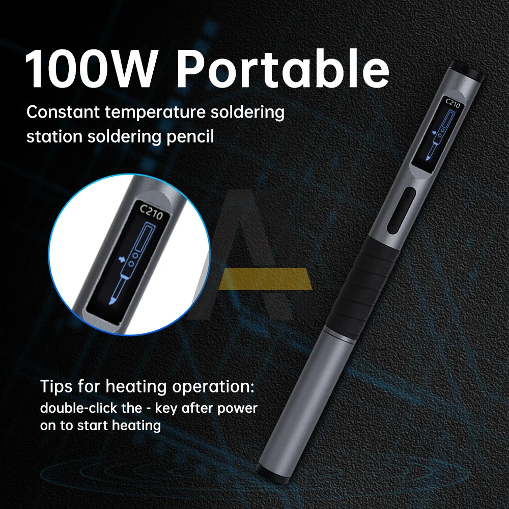 Penna per saldatore elettrico intelligente da 100W tipo-c penna per saldatura portatile digitale intelligente a temperatura costante regolabile