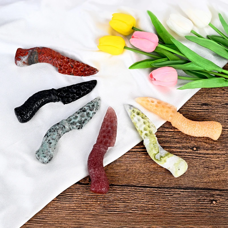 

1Piece Random Style Hand Carved Polished Natural Quartz Crystal Stone Sword Dagger Knife Athame Altar Decor Healing Reiki Gift