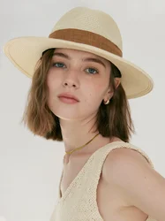 USPOP Classic Panama Straw Hat Unisex Jazz Hat Summer All-match Anti-ultraviolet Sun Hat