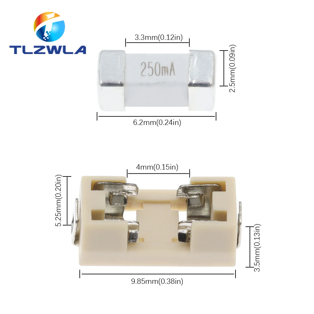 10PCS 1808 125V 250V AC 0451 SMD Fast Blow Fuse 0.5A 0.75A 1A 2A 3A 4A 5A 6.3A 8A 10A 12A 15A 500MA 750MA 2410 ultra-rapid Fuses