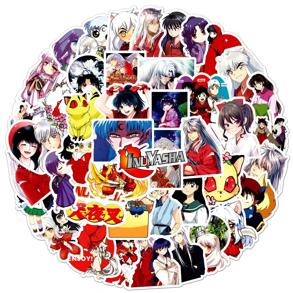 AliExpress FANLU 50PCS Inuyasha Cartoon Stickers Higurashi Kagome Sticker Adventure Anime DIY Luggage Laptop Guitar Car Bike Decals Kids Toys