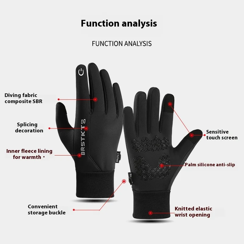New Sports Gloves for Men, Autumn and Winter, Touch Screen, Windproof and Warm, Skiing and Outdoor Cycling Gloves for Women