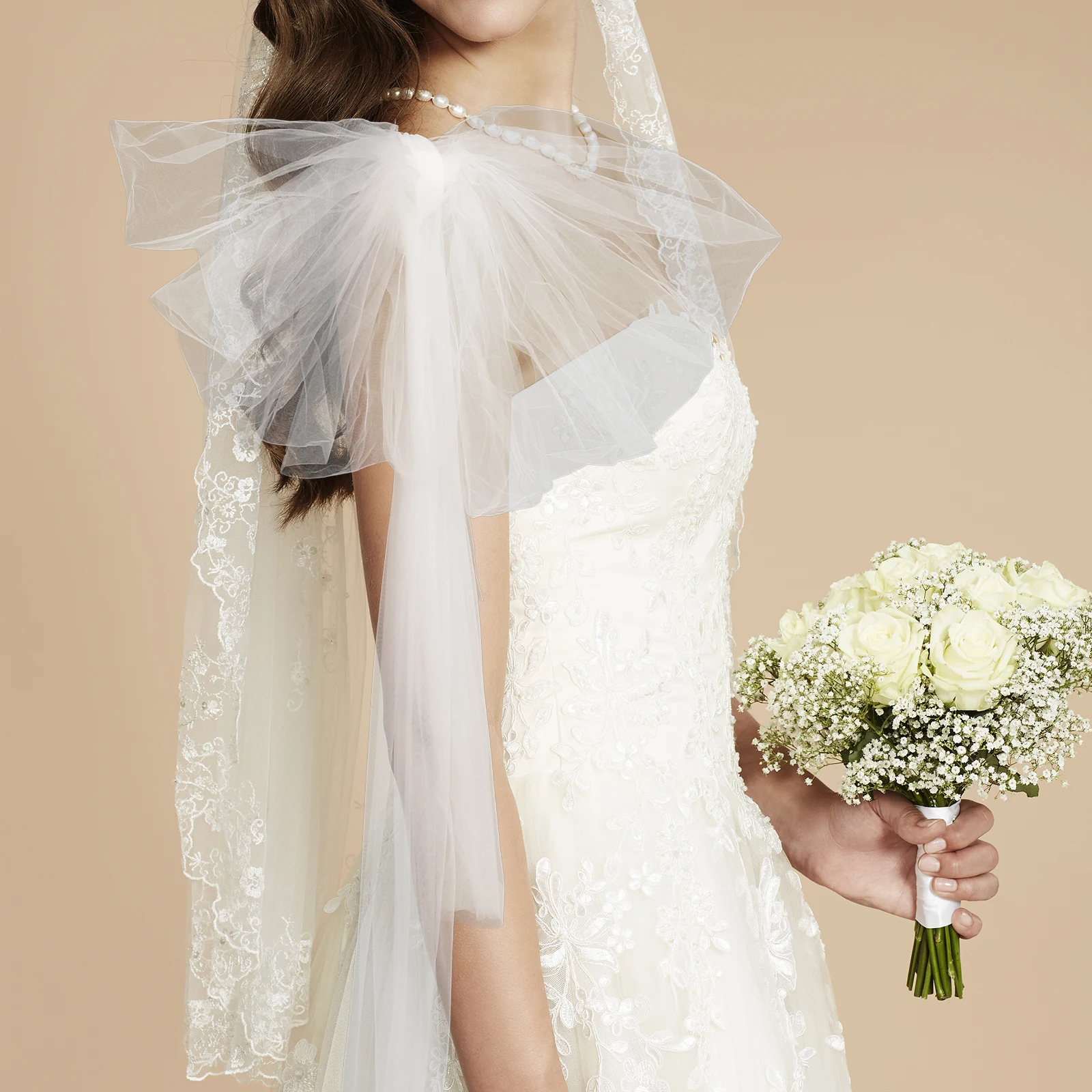 

1 Pair Detachable Puff Sleeves For Wedding Dress Tulle Shoulder Cape Bridal Ruffled Arm Cover Soft Mesh Sleeveless Dress Costume