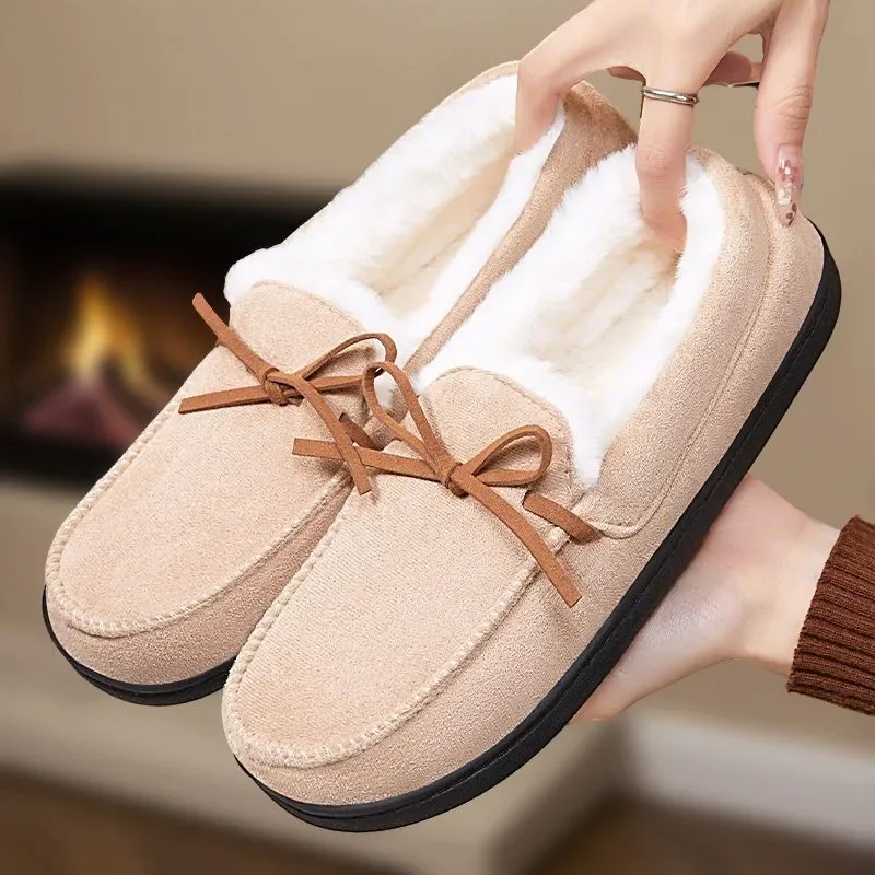 

Winter Cotton Shoes for Women Plush Thick Cotton Warm Bean Shoe Fashion Classic Comfort Casual Flats Shoes for Women Botas Mujer