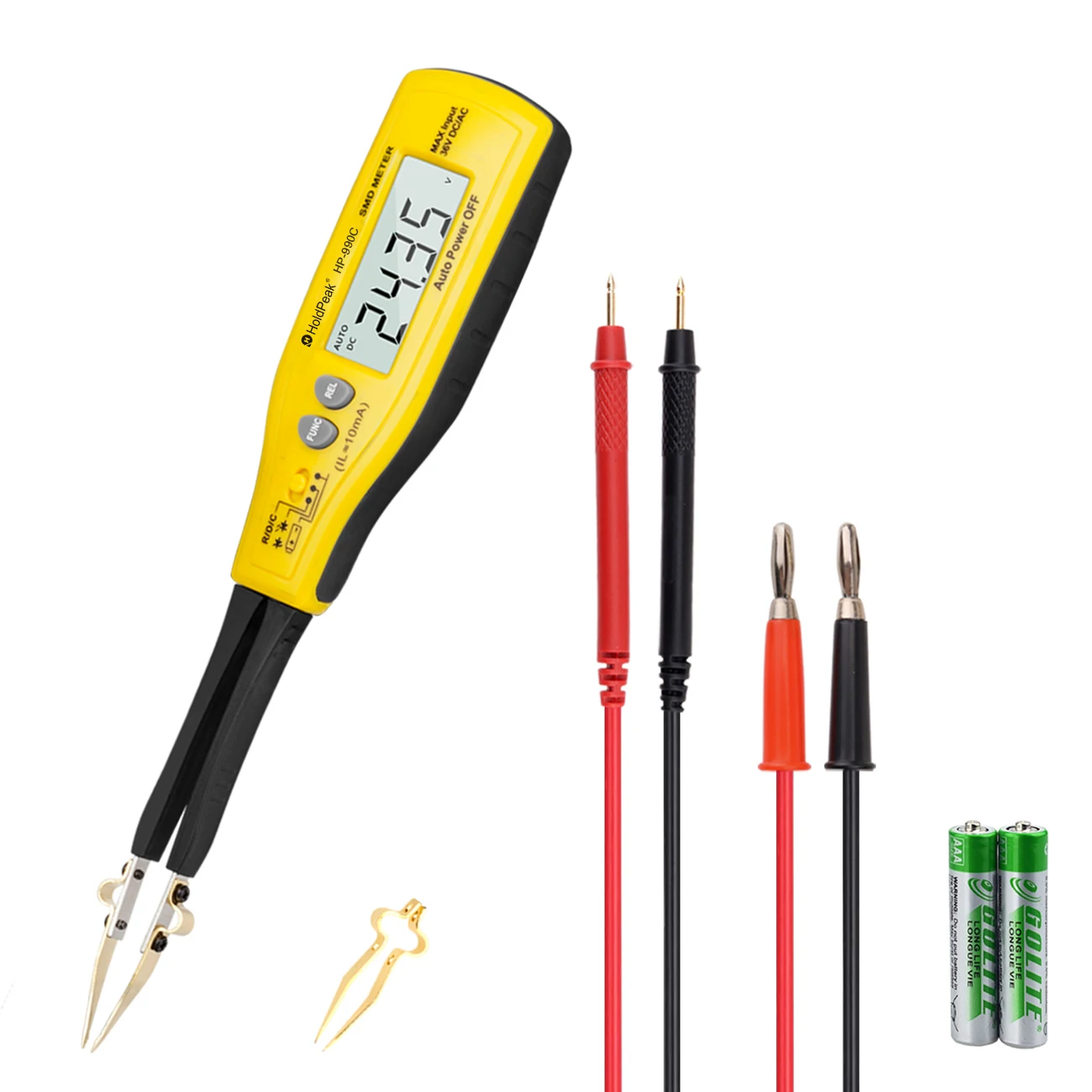 

Handheld SMD Tester Gold-plated Probe Auto Range for Resistance Capacitance Diode LED Electronic Repair