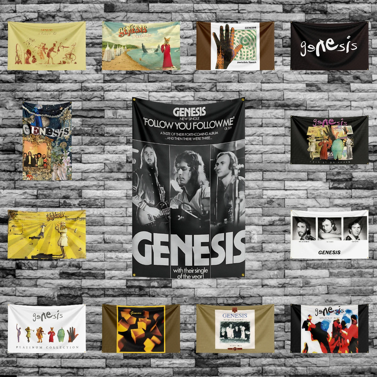 3x5 Ft Heavy Rock Band-G-Genesis Flag Polyester Digital Printing Banner for Bedroom Wall Art Out Door Tapestry Decoration