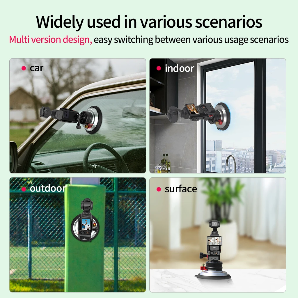 Verstellbare Magnetische Basis Pocket3 Erweiterungshalterung Stativadapter für DJI OSMO Pocket 4 Starke Saugkraft Auto-Halterung Kamera-Käfig-Rig – Detail 15