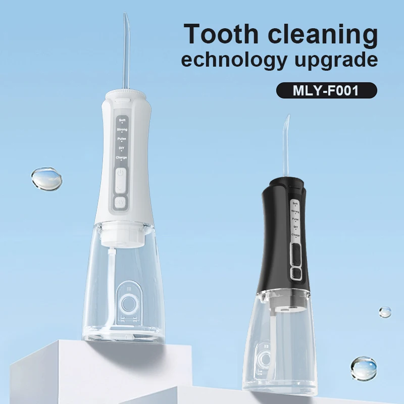 New Cordless 5 Nozzles IPX7 Waterproof Ultrasonic Teeth Cleaner 300ml Electric Portable Oral