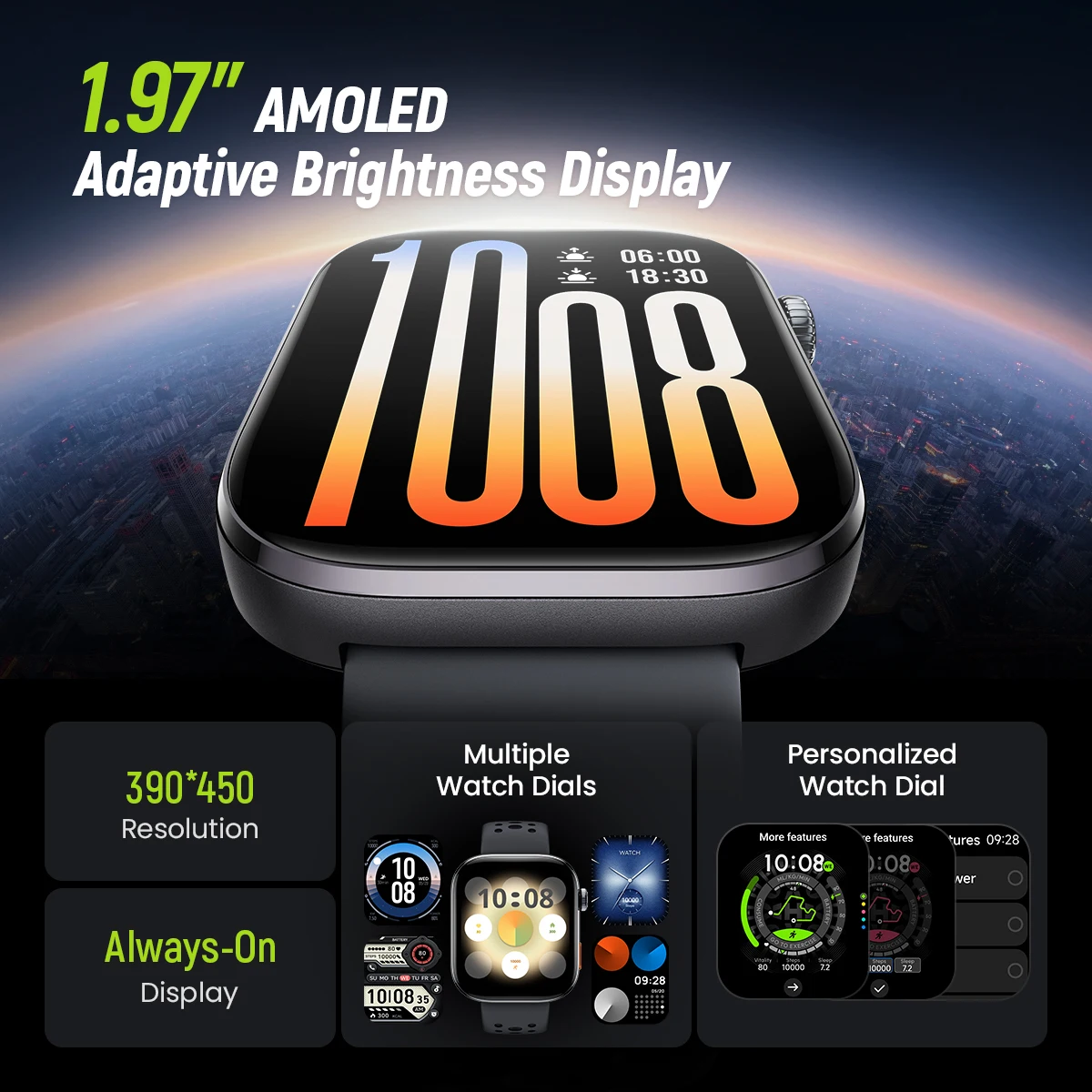 HAYLOU Watch Hyper Smartwatch 1.97" AMOLED Display Supports Dual-Band GPS Compass Offline Maps Message Reply Smart Watch 5ATM - Image 3