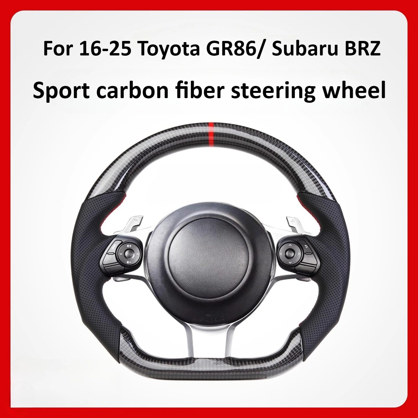 

For Toyota GR86/ Subaru BRZ/YARiS GR Sport LED Suede Carbon Fiber Steering Wheel Modification Accessories