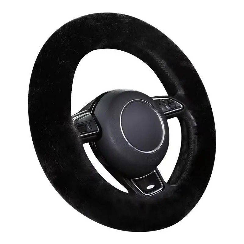 

Car Steering Wheel Cover Without Inner Ring in Winter Plush Warm Soft Comfortable Non-slip Elastic Elastic Handlebar Cover New