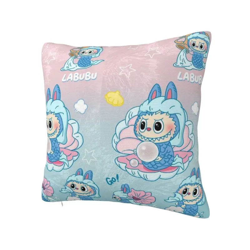 Custom Labubues Anime Cushion Cover 3D Print Square Floor Pillow Case for Living Room Pillowcase Home Decorative