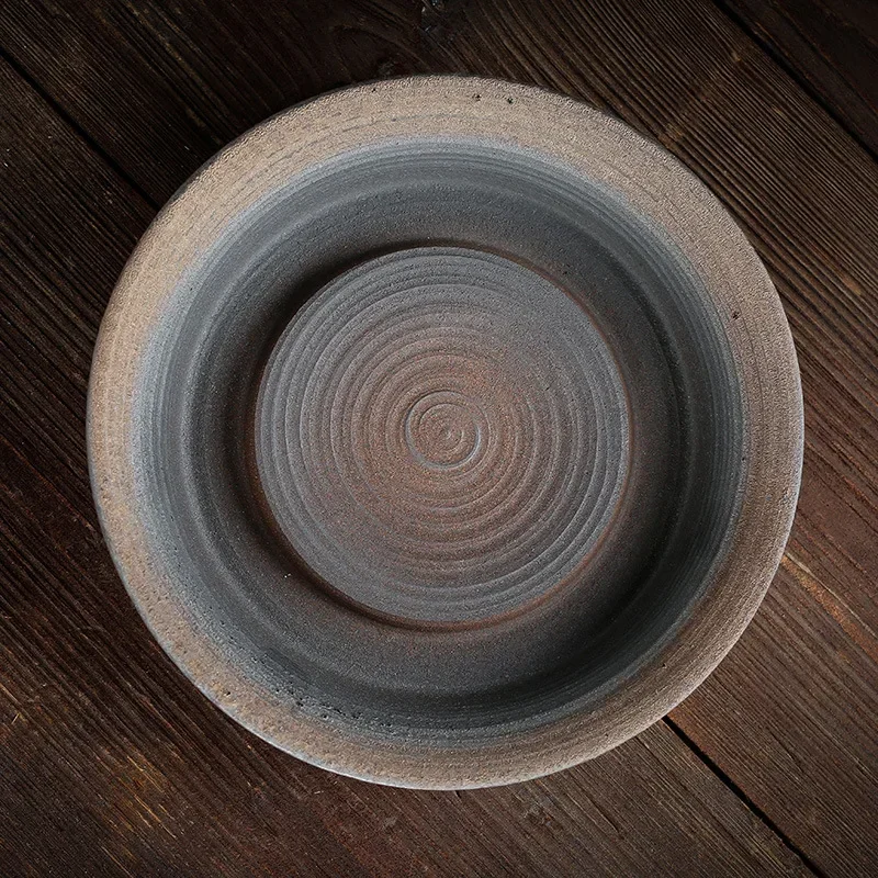 Earthenware Pot Bearing Large Hand Vintage Jug of Dry-Bulb, Saucer Ceramic Water Storage Kettle Bearing Tea Ceremony