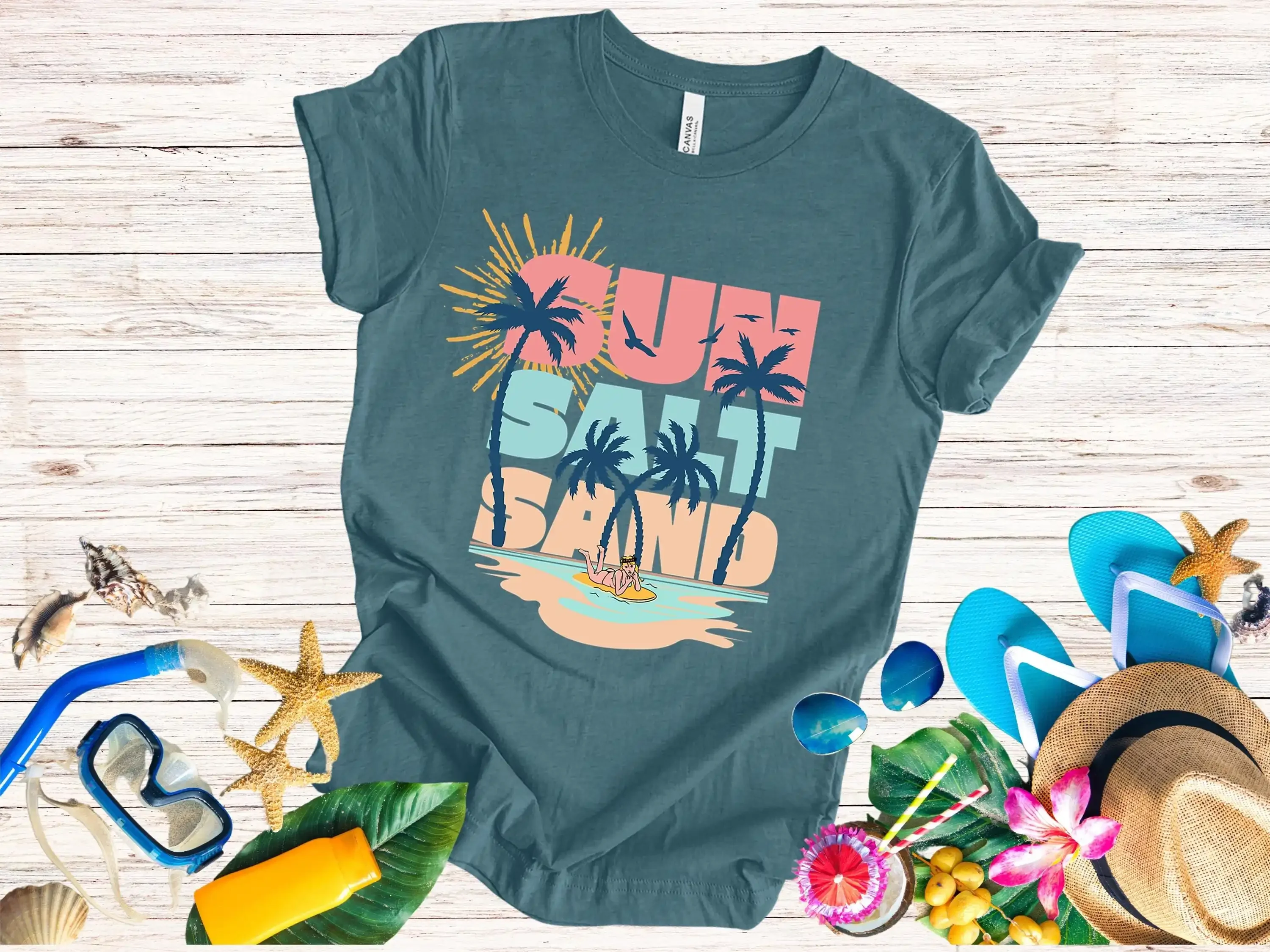 Sun Sand Salt Beach T Shirt Trendy Vacation Best Summer Women s Beachy Vibes